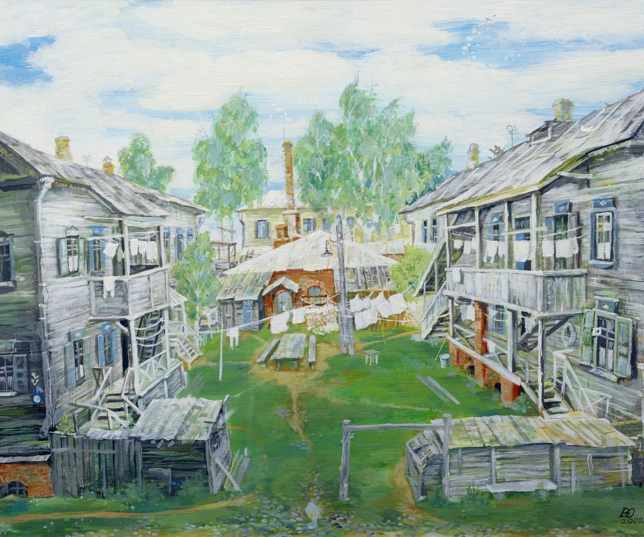 Escenografía de la película "La tercera Roma", 2000 (temple sobre madera contrachapada) de Viktor Ivanovich Yushin