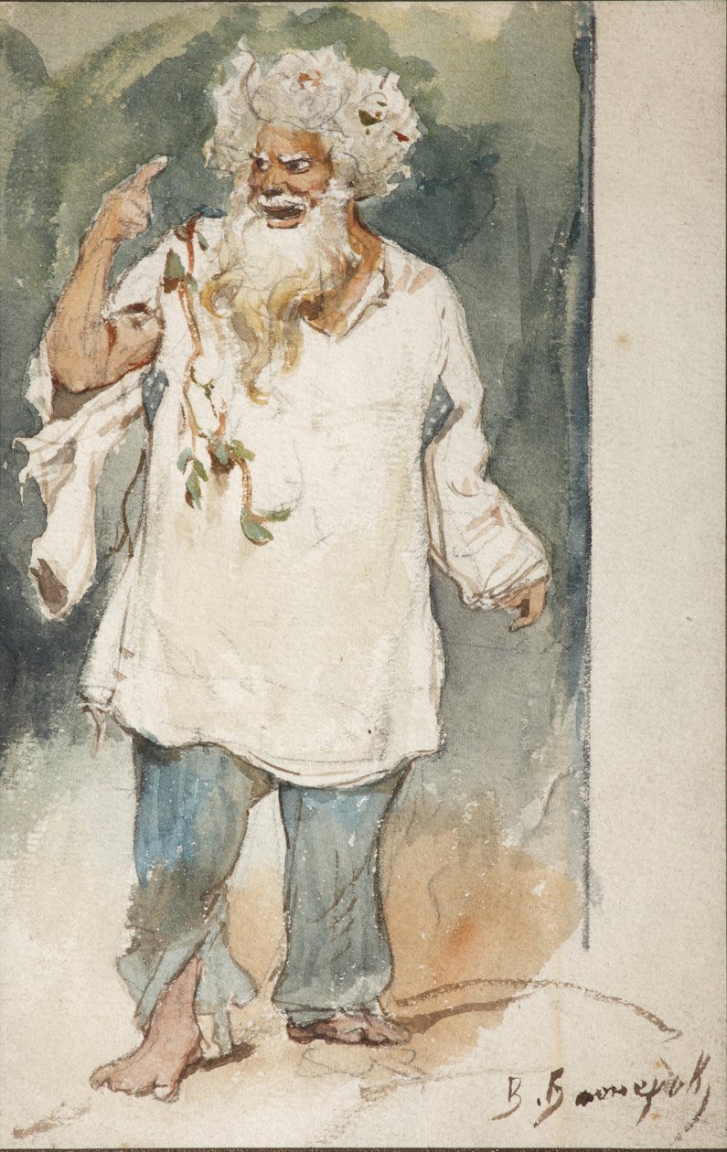 Diseño de vestuario para la ópera Rusalka de A. Dargomyzhsky de Viktor Mikhaylovich Vasnetsov