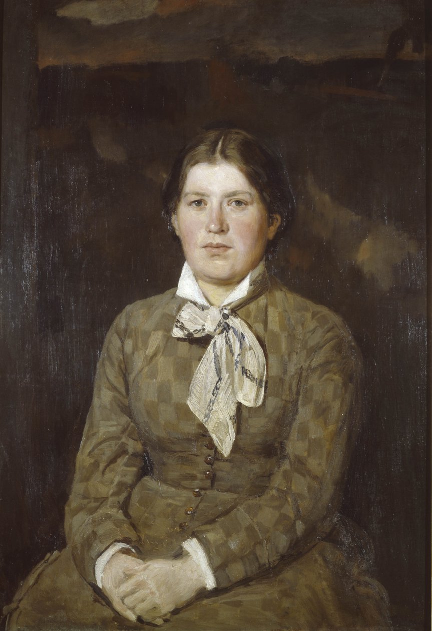 Retrato de Alexandra Vladimirovna Vasnetsova, la esposa del artista, 1878 de Viktor Mikhaylovich Vasnetsov
