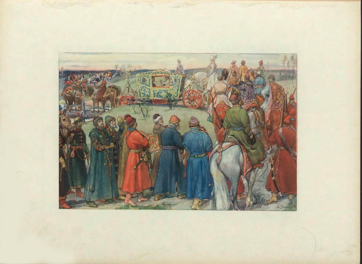 Los zares Alexei Mikhailovich van a la caza de Viktor Mikhaylovich Vasnetsov
