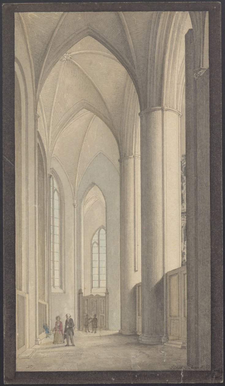 Interior de la Catedral de Lübeck 1855 de Vilhelm Dahlerup