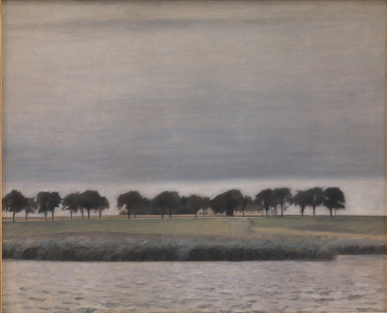 Estudio preliminar para "Lluvia de sol. Lago Gentofte" de Vilhelm Hammershøi