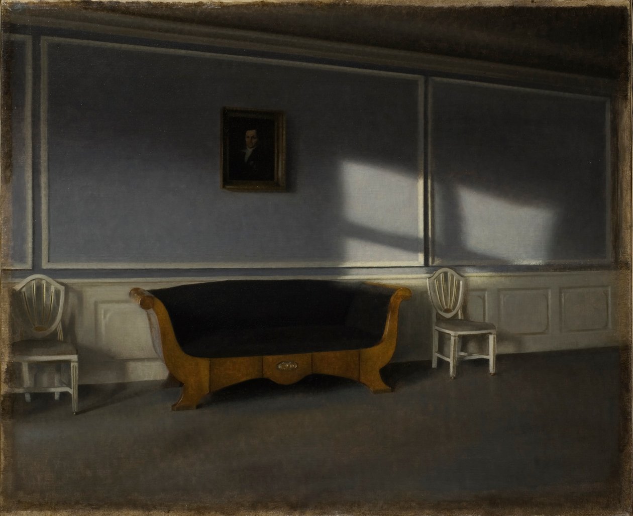 Luz del sol en la sala de estar III, 1905 de Vilhelm Hammershøi