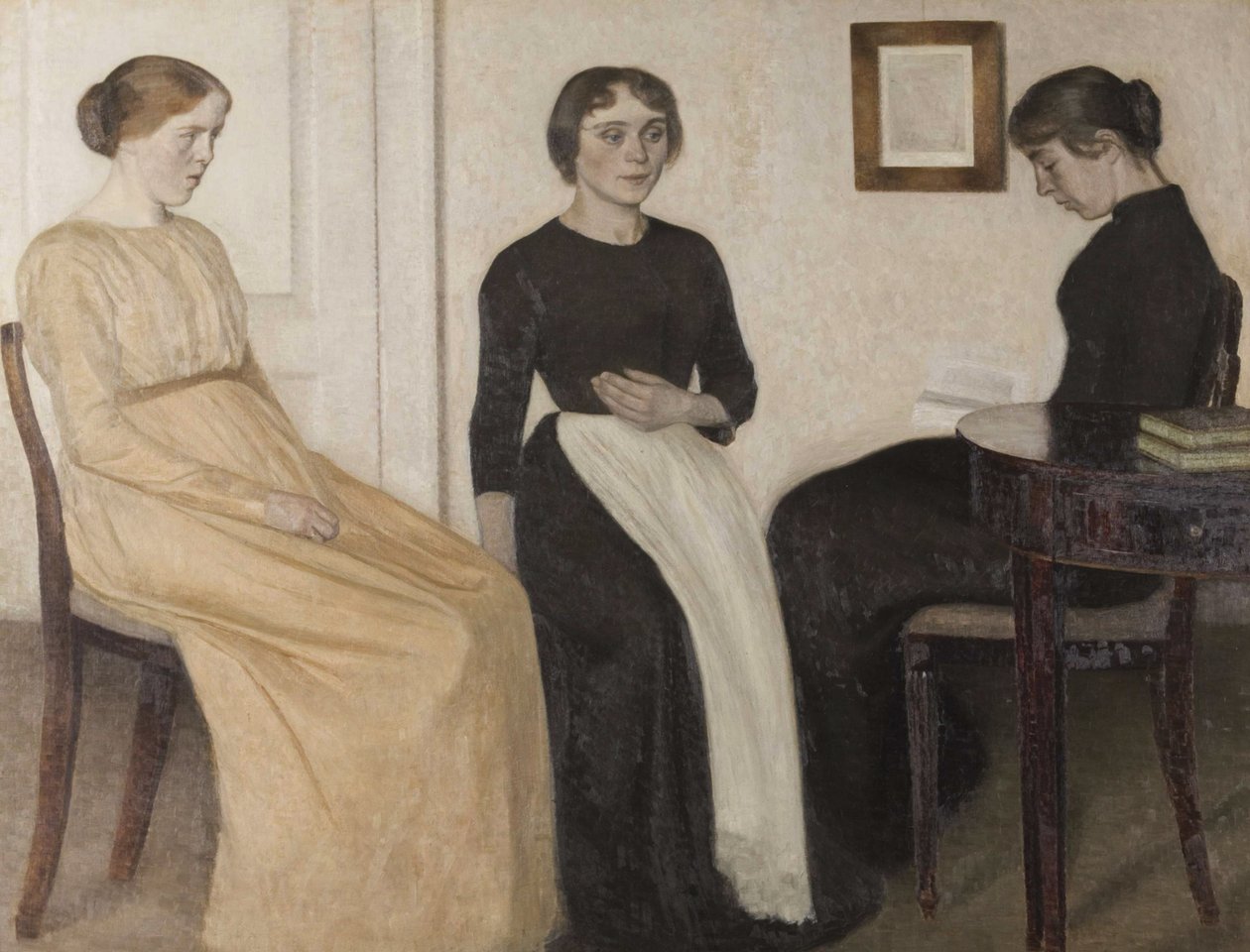 Tres mujeres jóvenes, 1888 de Vilhelm Hammershøi