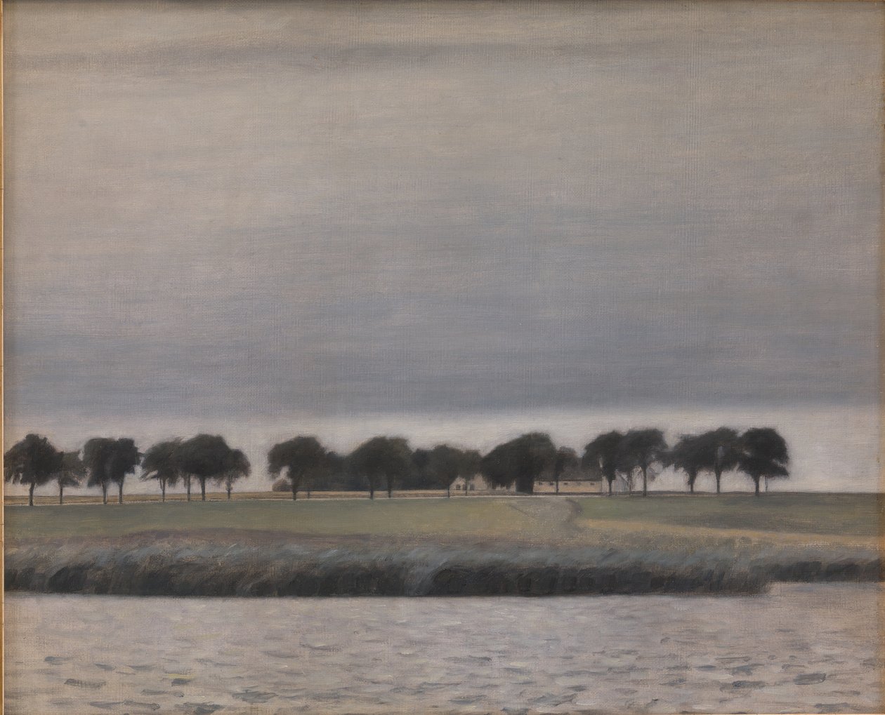 Estudio preliminar para "Lluvia de sol. Lago Gentofte" de Vilhelm Hammershøi