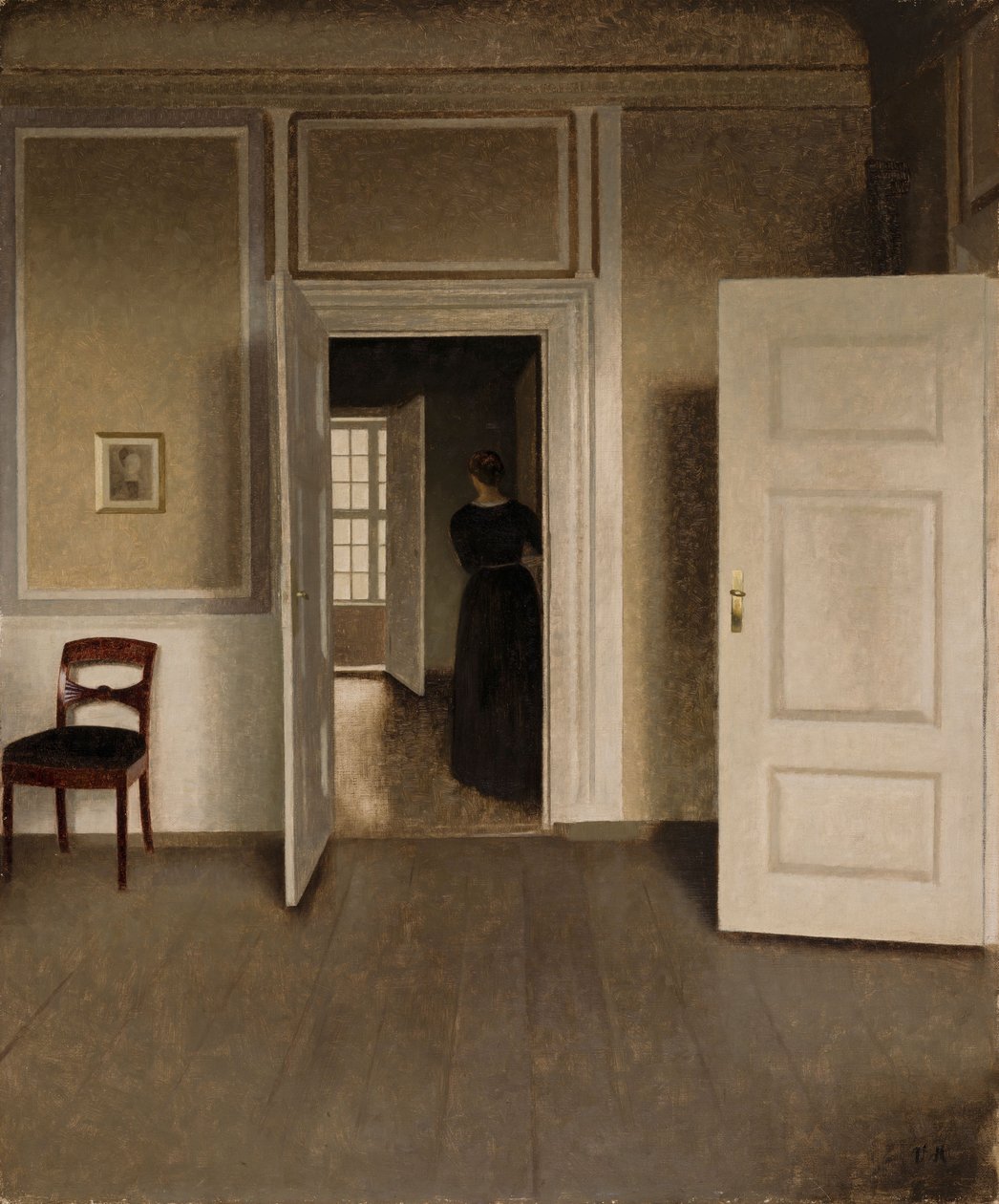 Interior de la casa del artista de Vilhelm Hammershøi