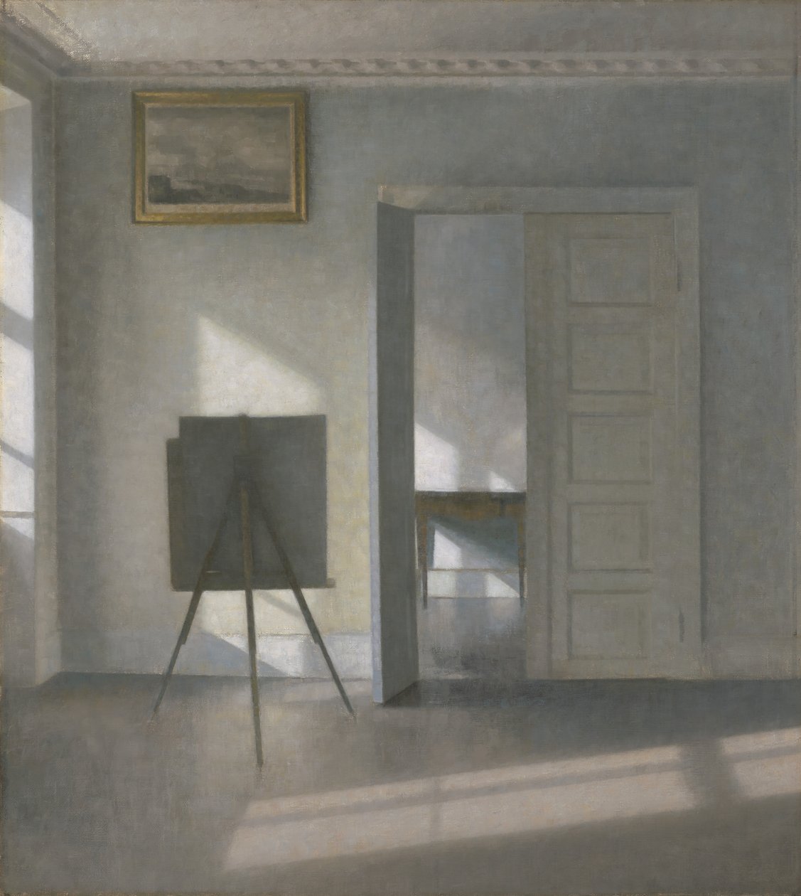 Interior con un caballete, Bredgade 25 de Vilhelm Hammershøi
