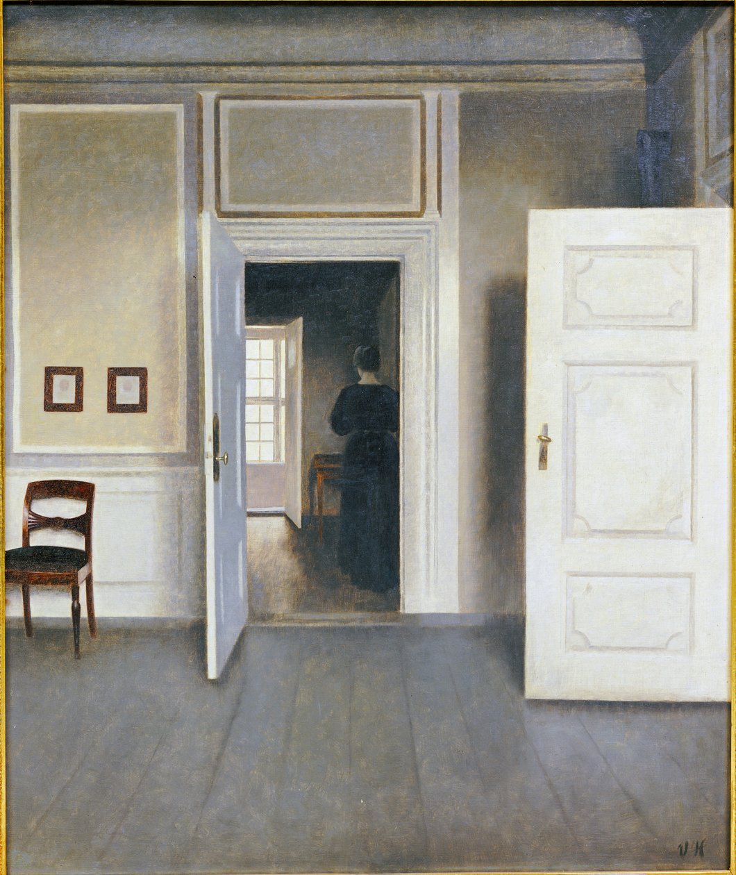 Mujer en un interior, Strandgrade 30 de Vilhelm Hammershoi