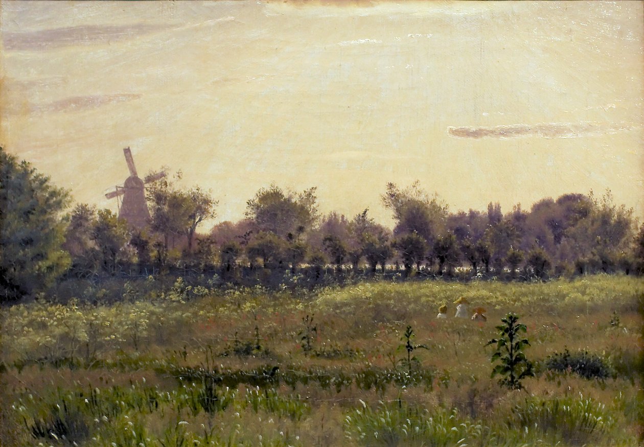 El prado junto a la casa del artista en Farimagsvej de Vilhelm Kyhn