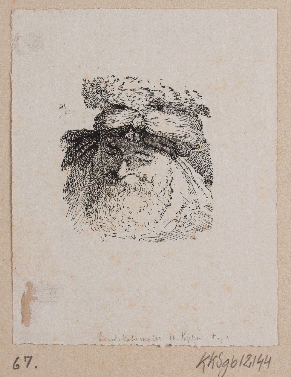 Cabeza de un hombre con gorro de piel de Vilhelm Kyhn