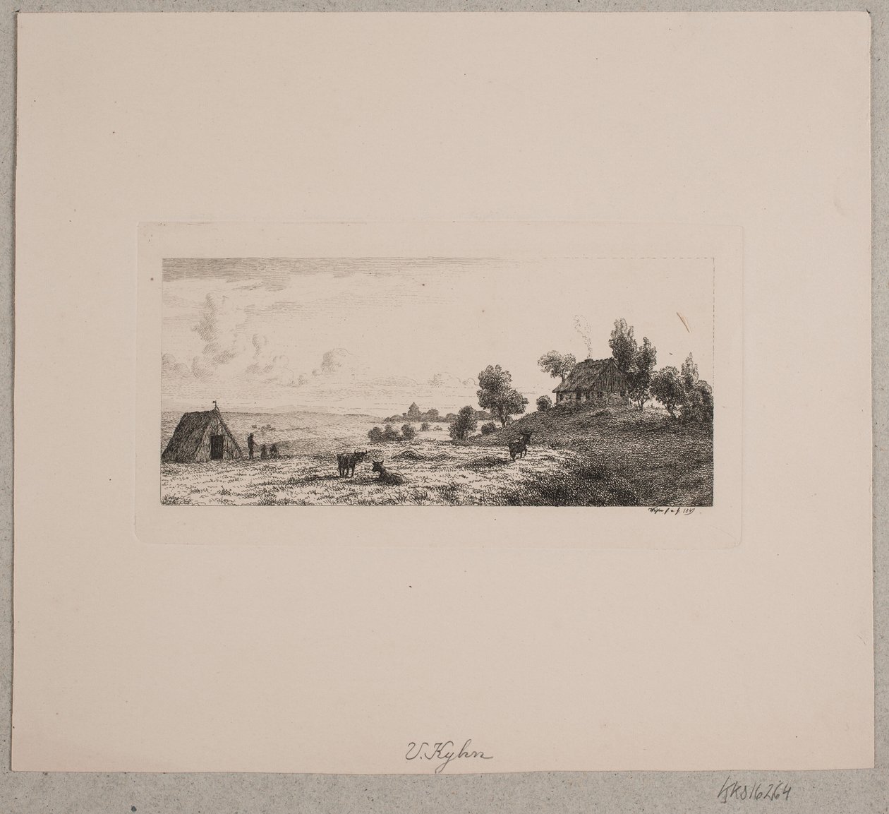 Paisaje con una casa de campo y una cabaña de Vilhelm Kyhn