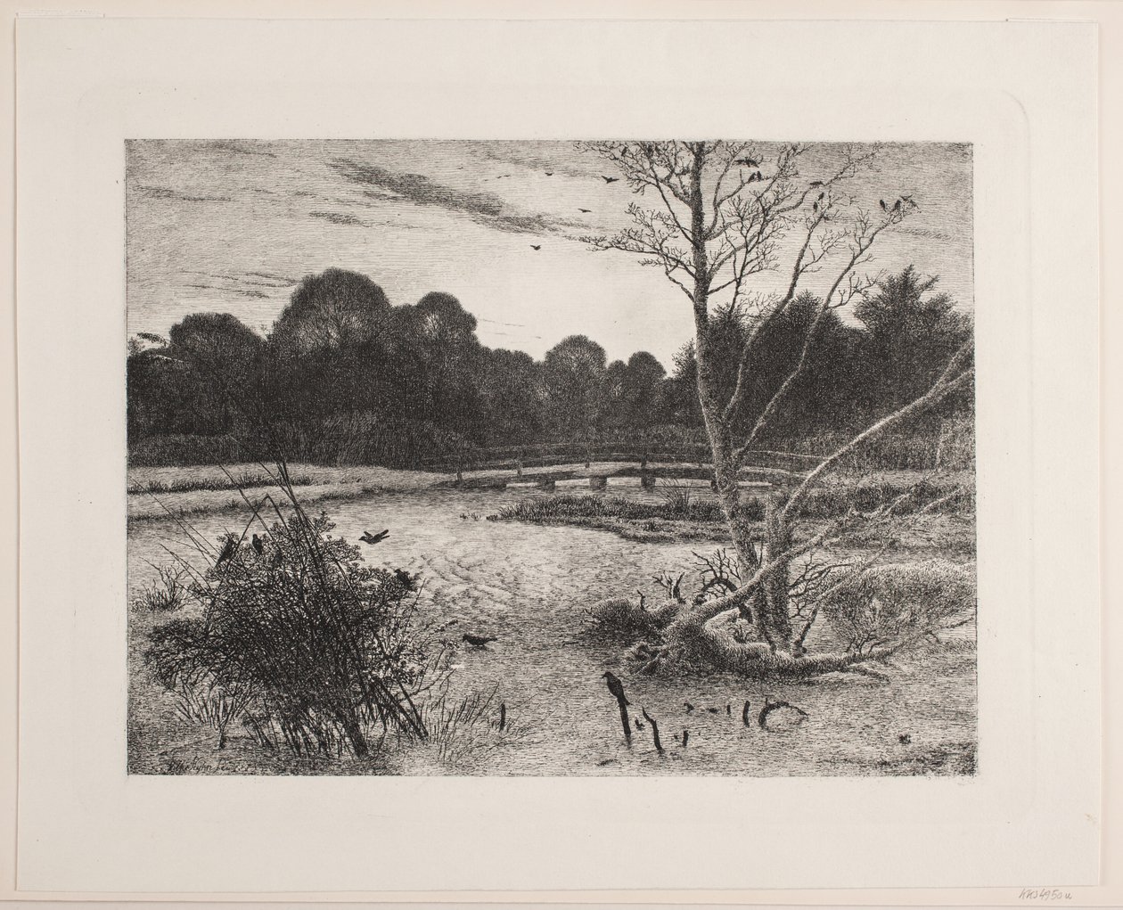 Puesta de sol en un bosque de Vilhelm Kyhn