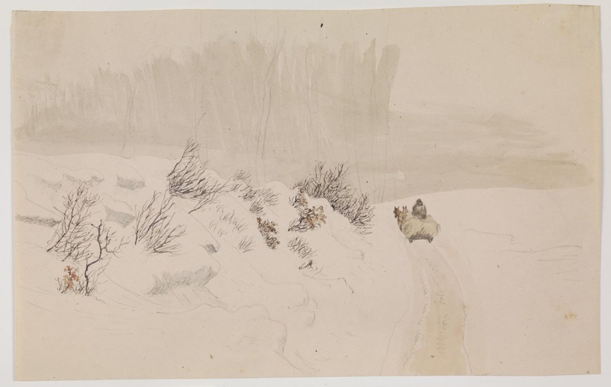 Paisaje de invierno con trineo de Vilhelm Kyhn