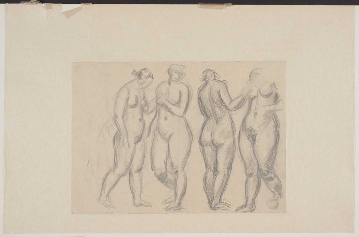 Cuatro modelos femeninos de pie de Vilhelm Lundstrøm