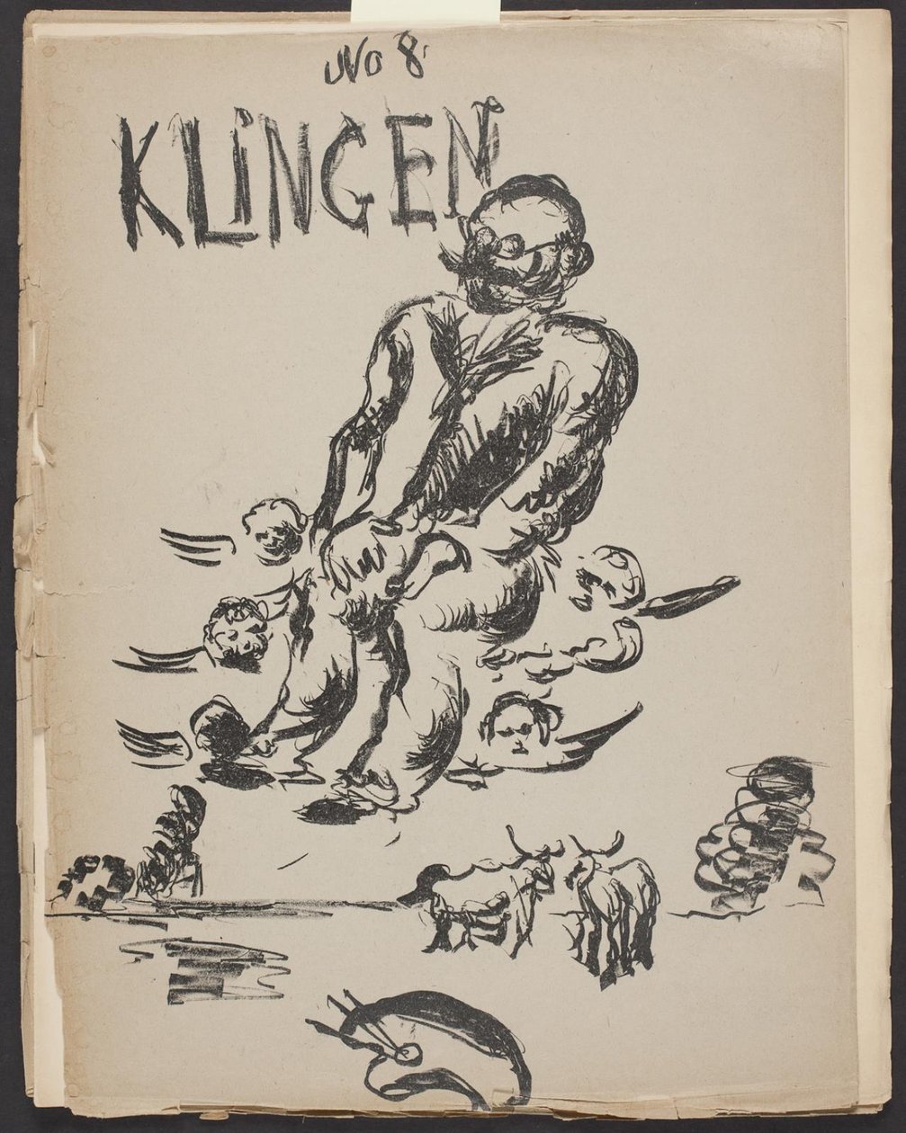 Portada de Klingen, Año III, núm. 8 de Vilhelm Lundstrøm