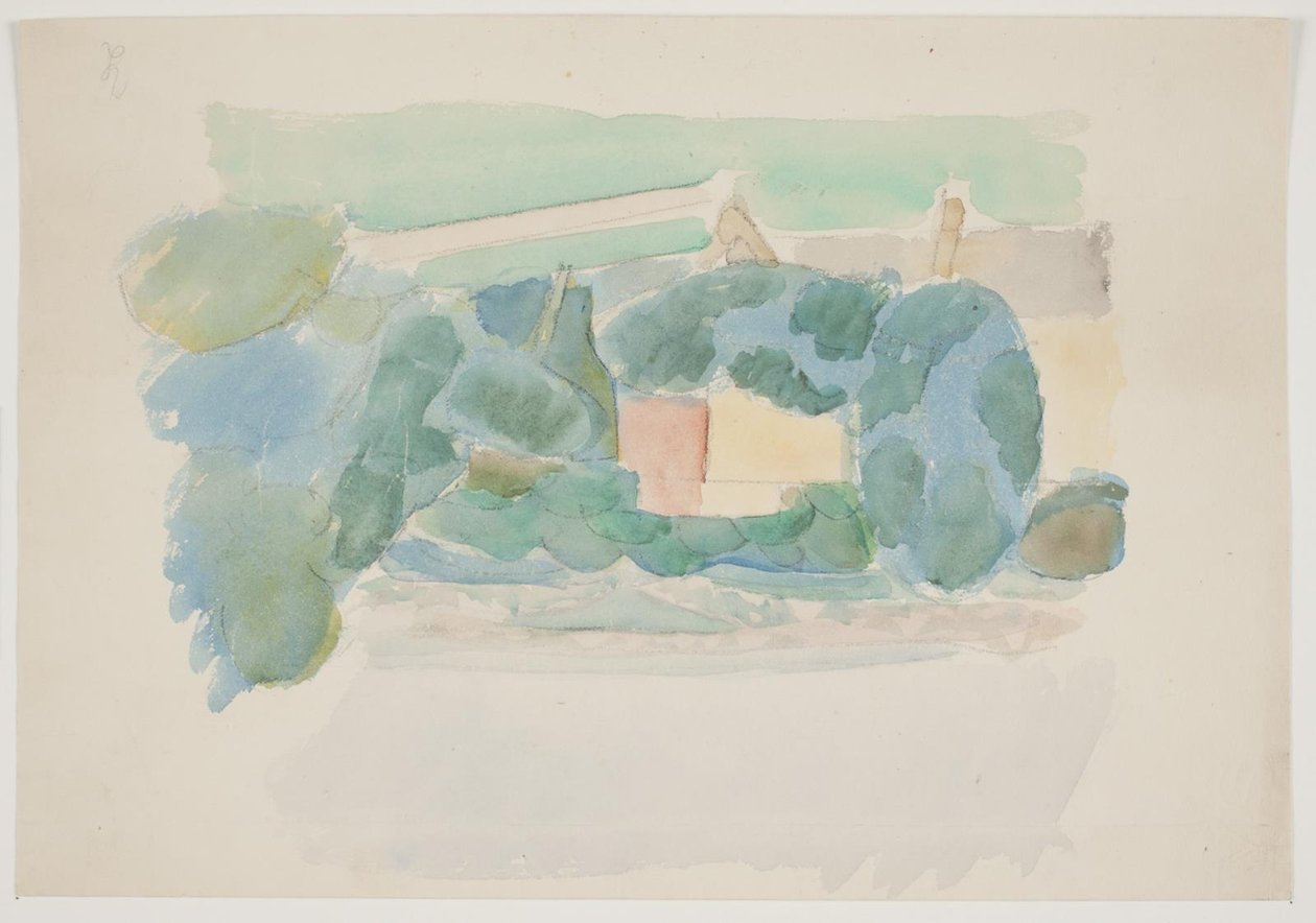 Paisaje francés con casas en el medio. Sur de Francia de Vilhelm Lundstrøm