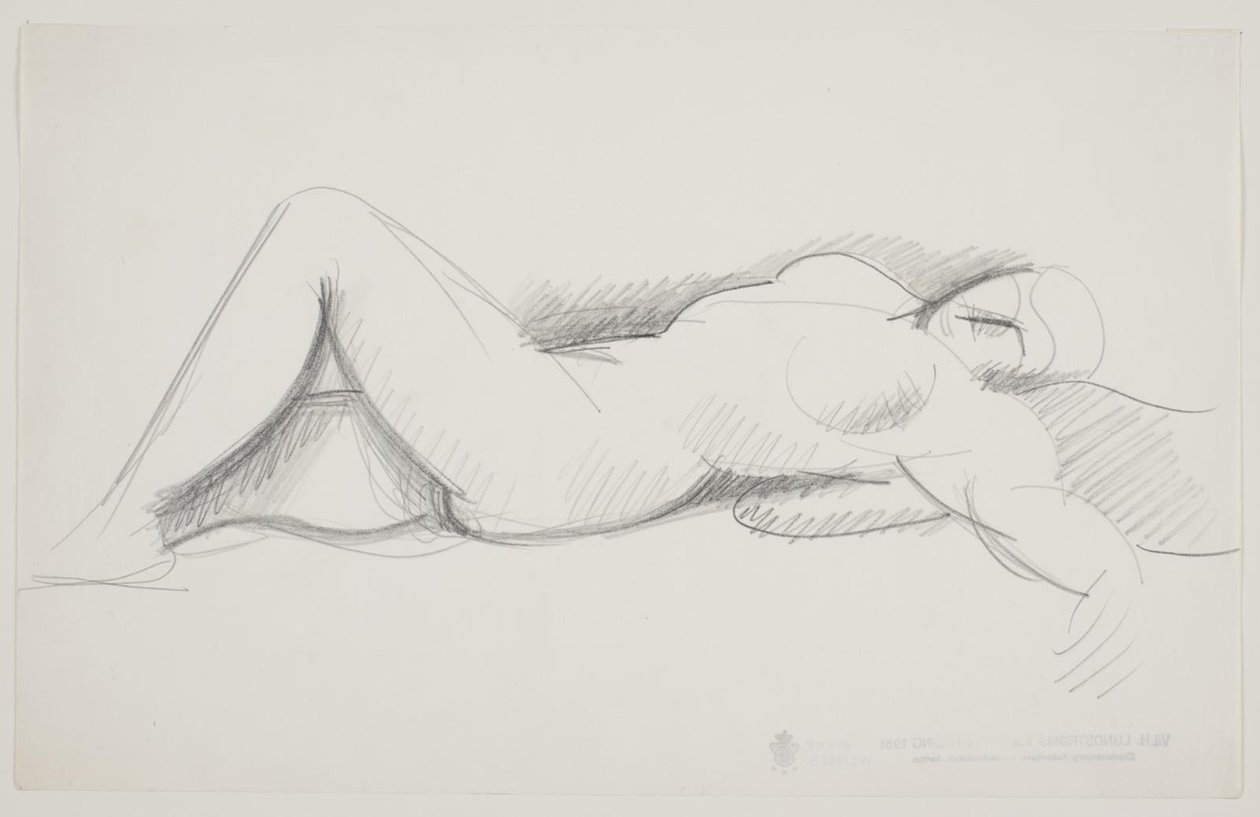Modelo femenino acostada de Vilhelm Lundstrøm