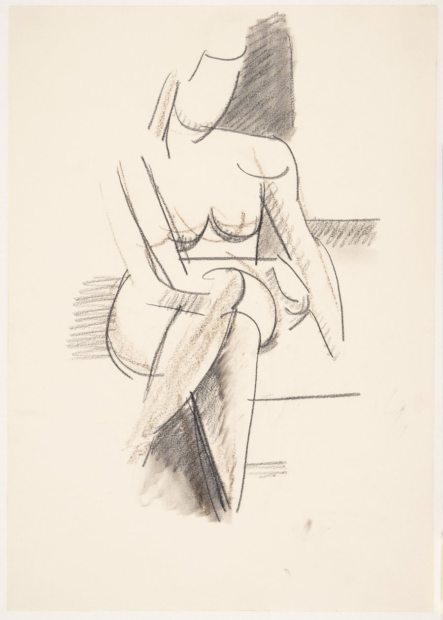 Modelo femenina sentada, vista de frente de Vilhelm Lundstrøm