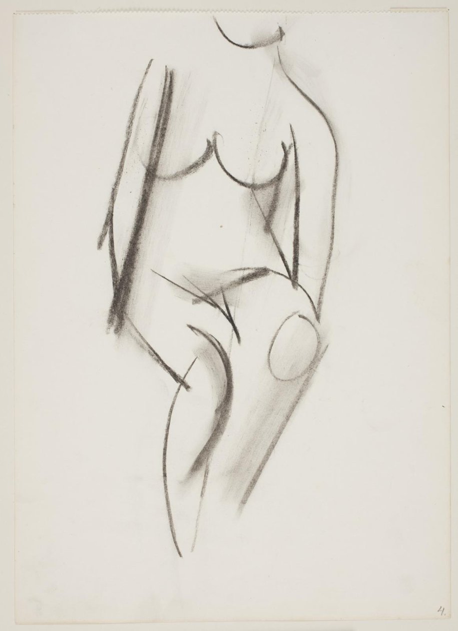 Mujer desnuda sentada vista de frente de Vilhelm Lundstrøm