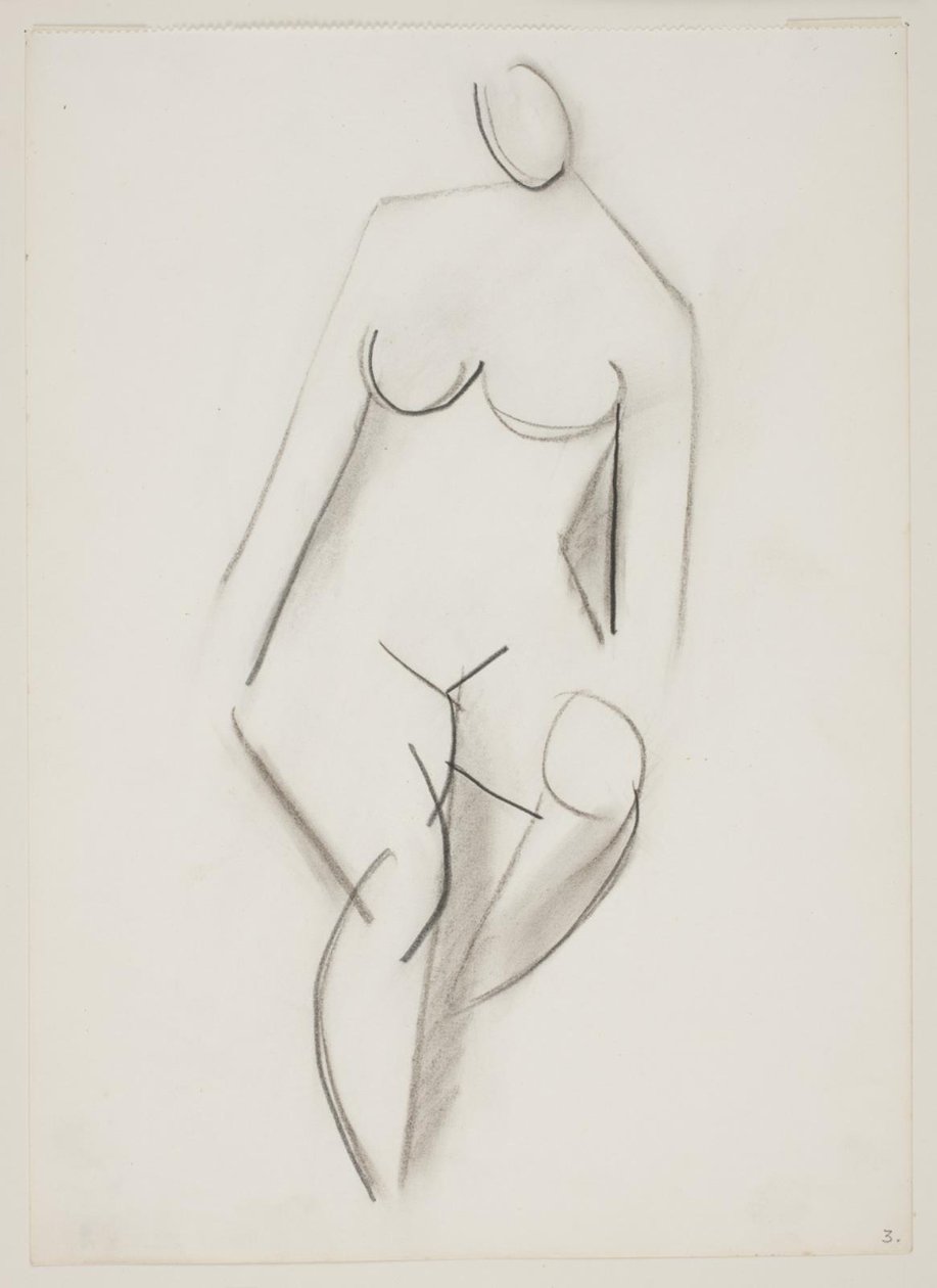 Mujer Desnuda Sentada Vista de Frente de Vilhelm Lundstrøm