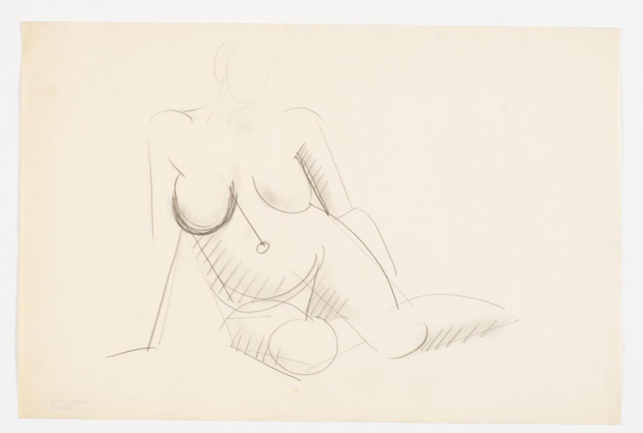 Modelo desnuda sentada, vuelta hacia la derecha de Vilhelm Lundstrøm