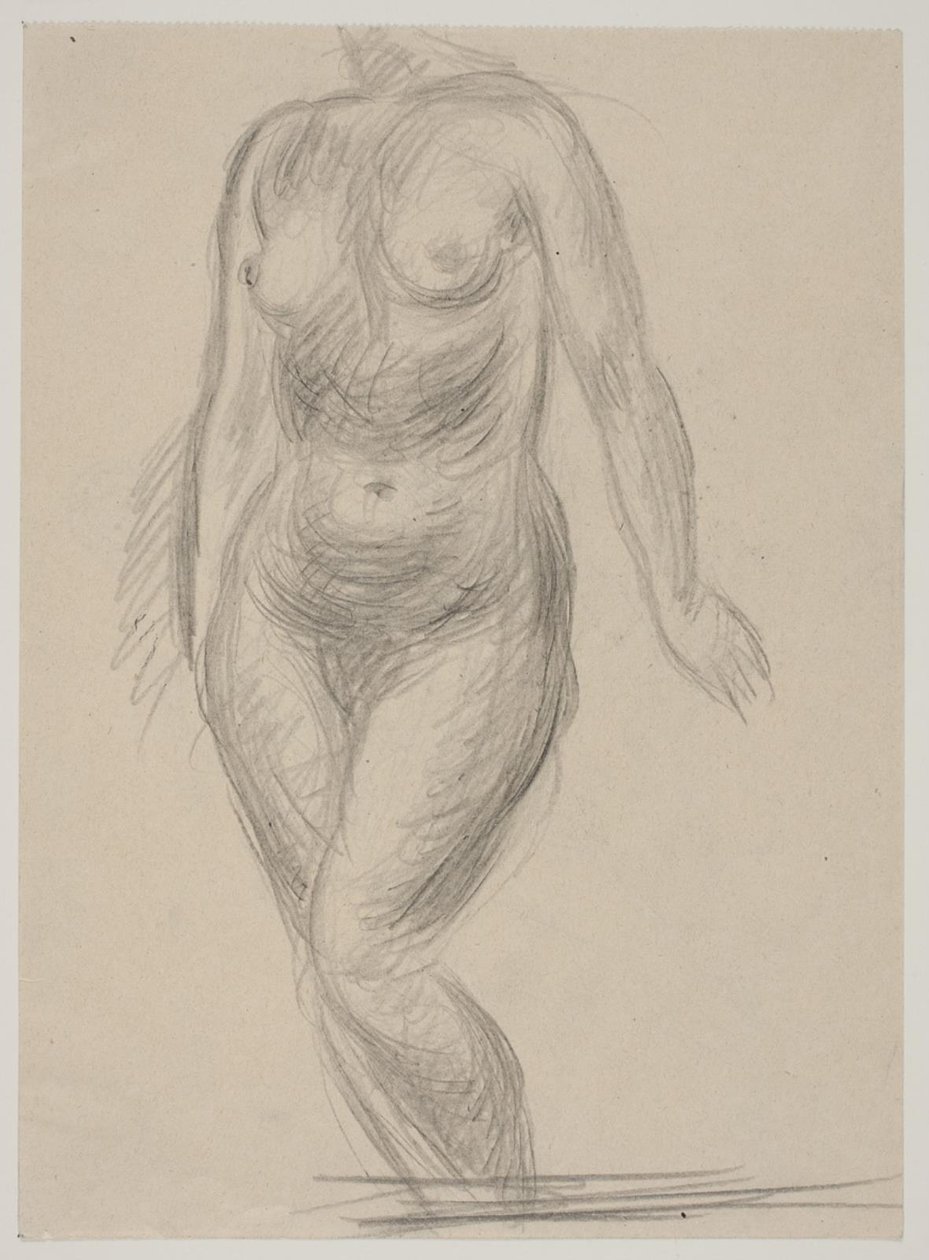 Modelo femenina de pie de Vilhelm Lundstrøm