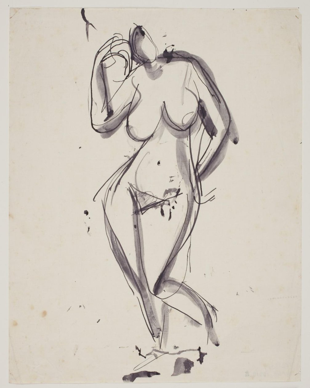 Modelo femenina de pie de Vilhelm Lundstrøm