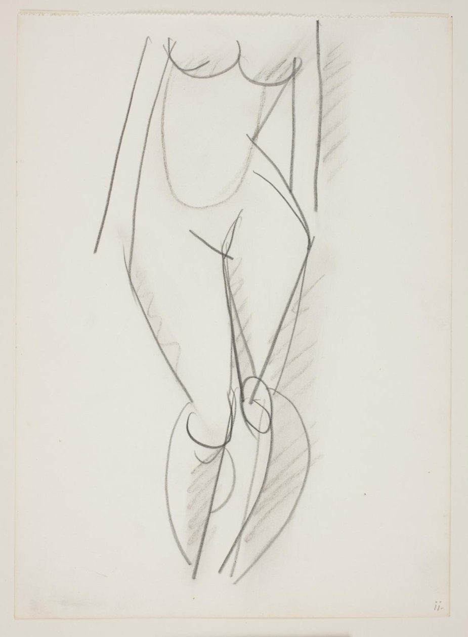 Mujer desnuda de pie vista de frente de Vilhelm Lundstrøm