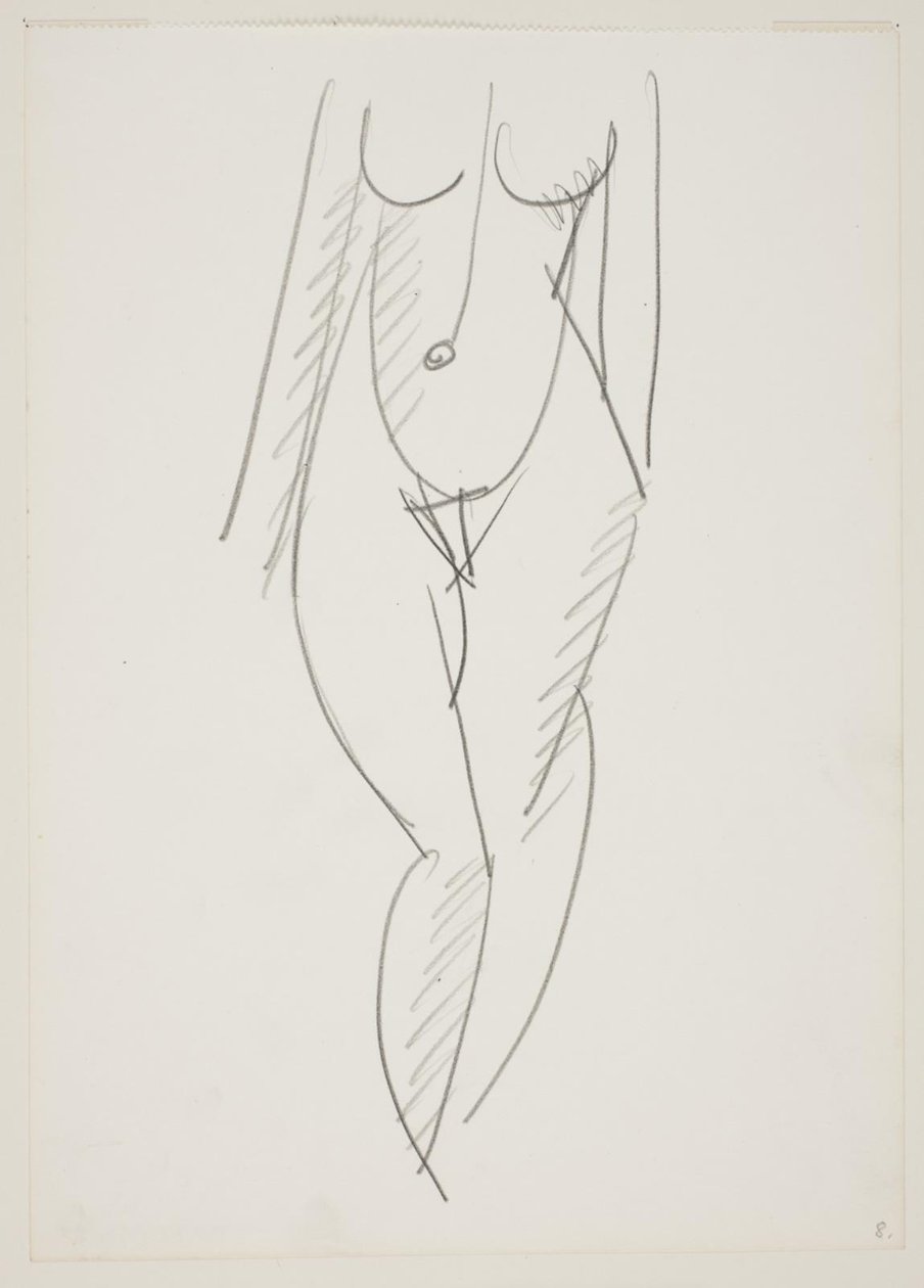 Mujer desnuda de pie vista de frente de Vilhelm Lundstrøm