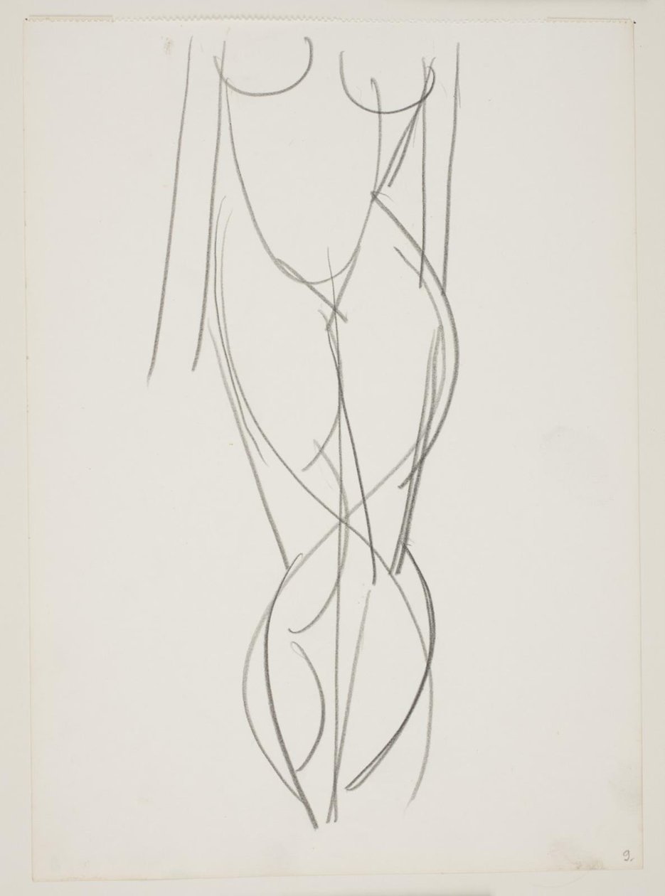 Mujer desnuda de pie vista de frente de Vilhelm Lundstrøm