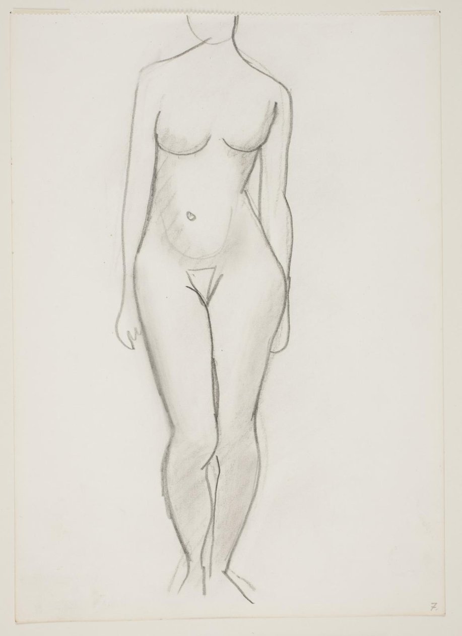 Mujer desnuda de pie vista de frente de Vilhelm Lundstrøm