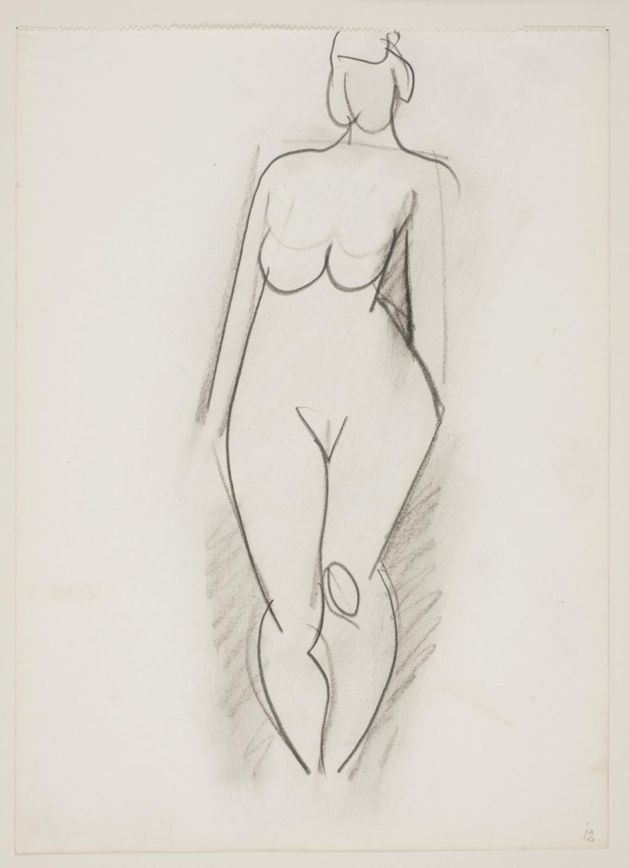 Mujer desnuda de pie vista de frente de Vilhelm Lundstrøm
