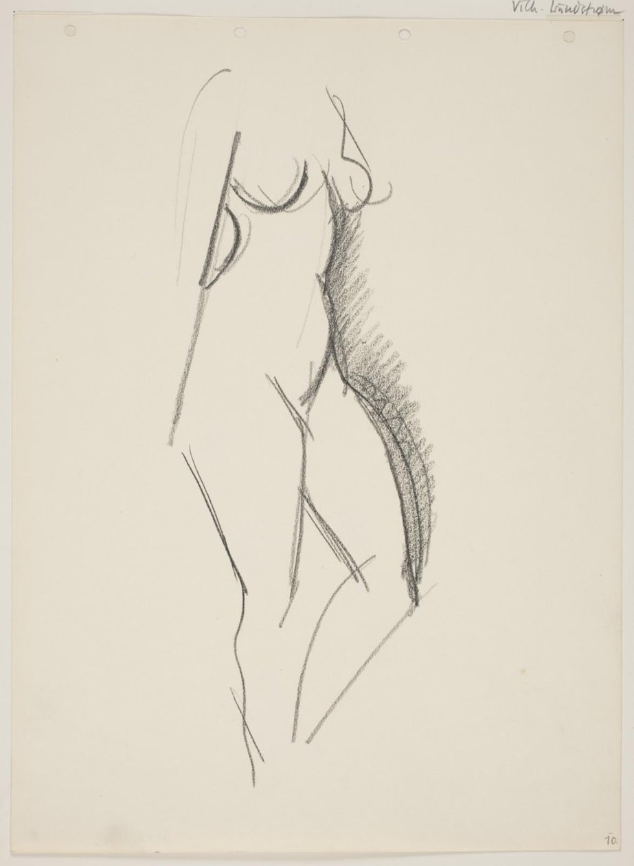 Mujer desnuda de pie, vuelta hacia la derecha de Vilhelm Lundstrøm
