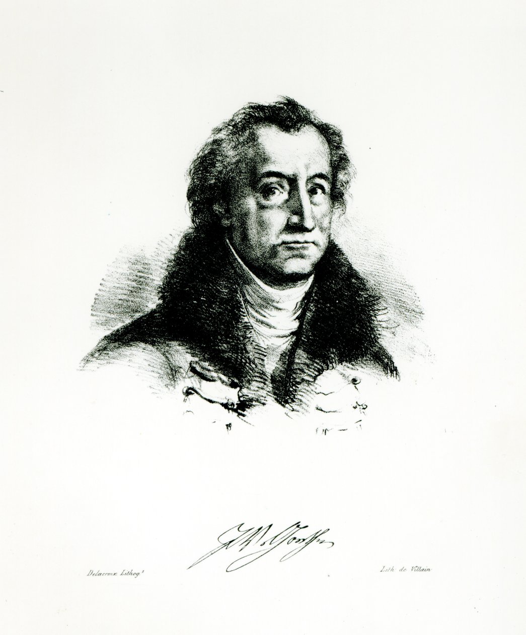 Johann Wolfgang Goethe (1749-1831) grabado por Delacroix de Villain