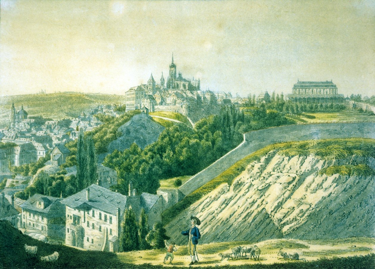Vista del Castillo de Praga desde el Este, 1825 de Vincenc Morstadt