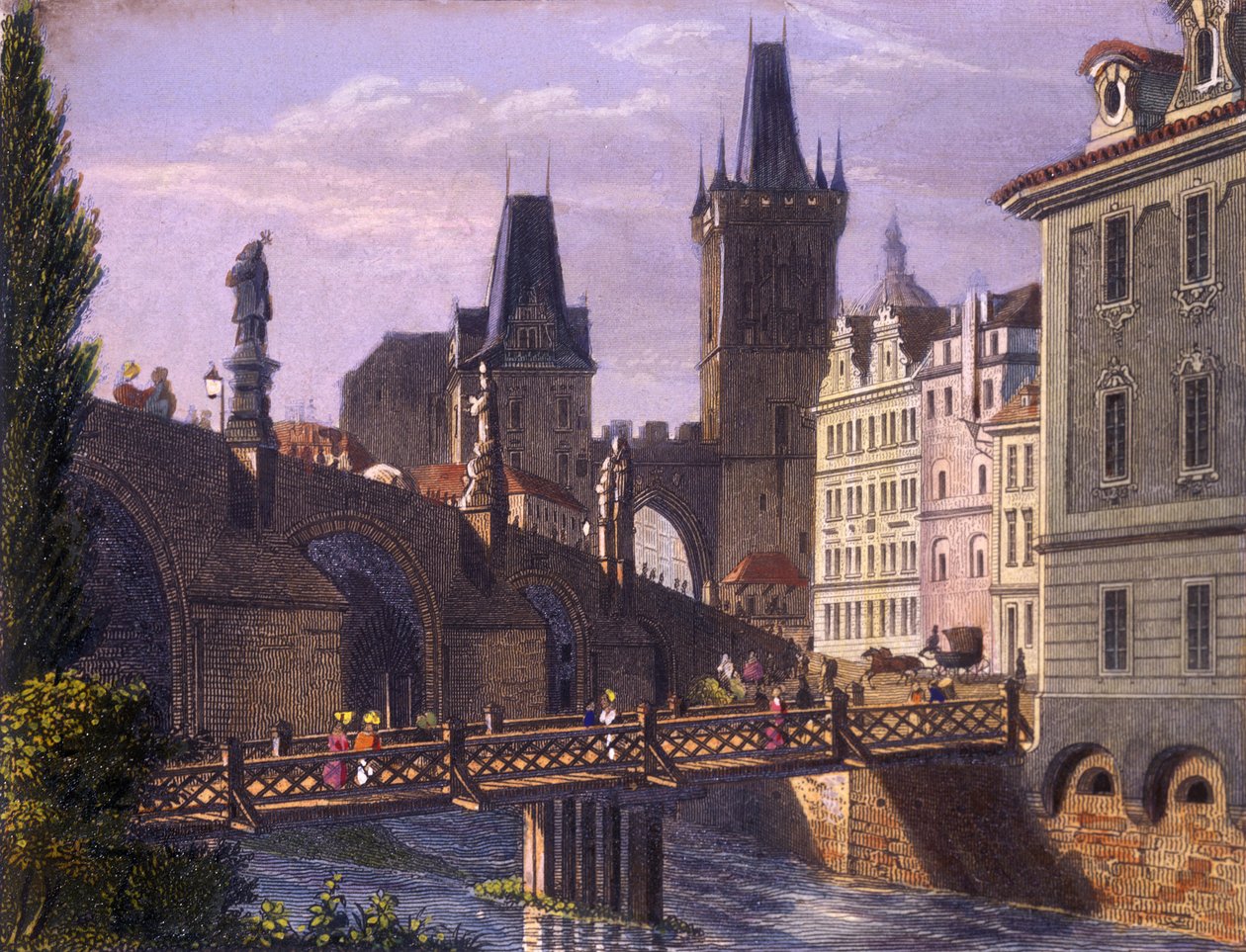 Torres del Puente del Barrio Pequeño, 1847 de Vincenc Morstadt