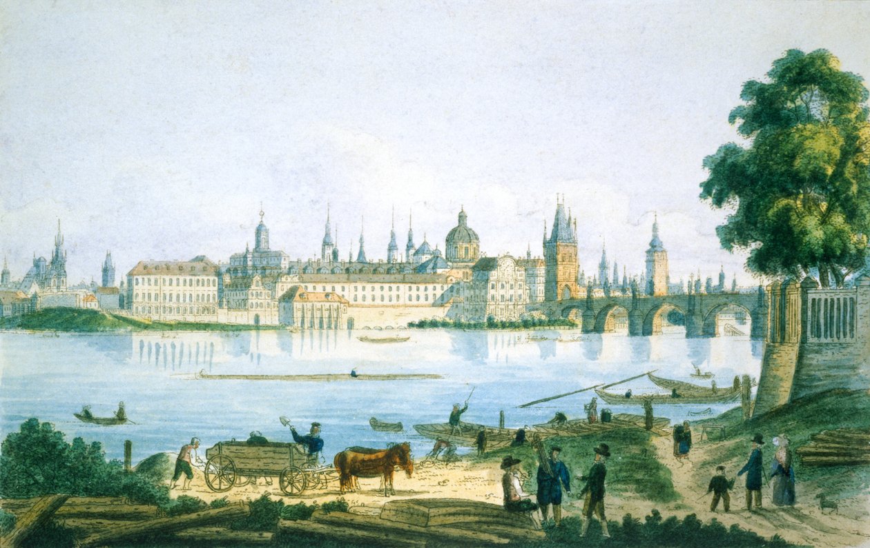 Vista de Praga desde el Barrio Pequeño, 1830 de Vincenc Morstadt