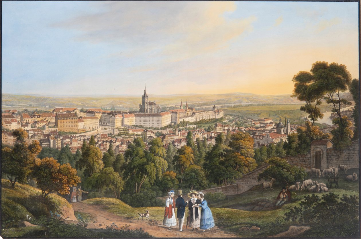 Distrito del Castillo de Praga Hradcany, c. 1830 de Vincenc Morstadt