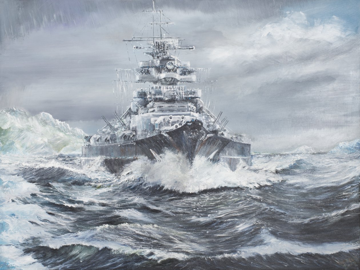 Bismarck frente a la costa de Groenlandia 1900hrs 23 de mayo de 1941, 2007 de Vincent Alexander Booth