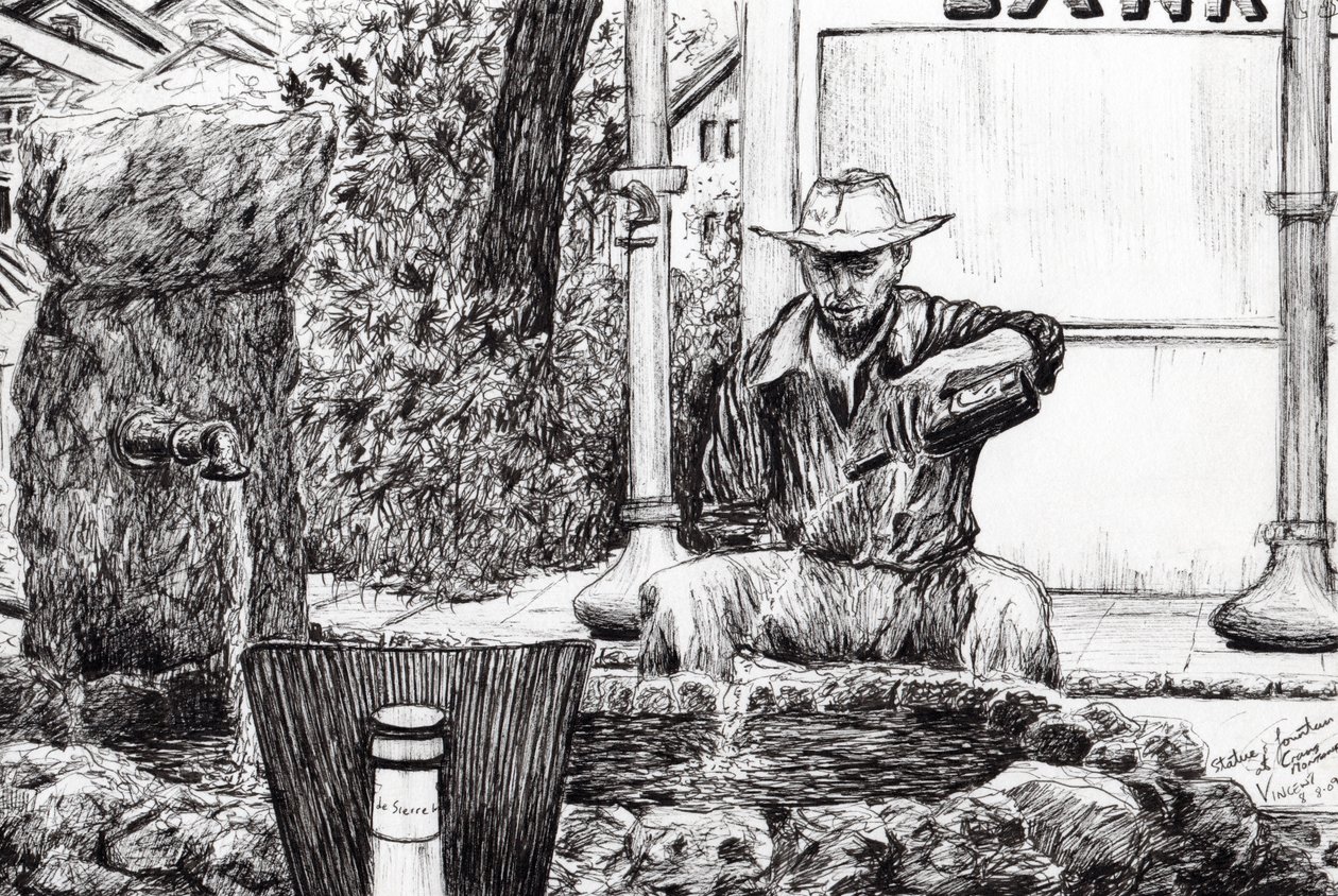 Fuente de la estatua Crans-Montana Suiza, 2009 de Vincent Alexander Booth