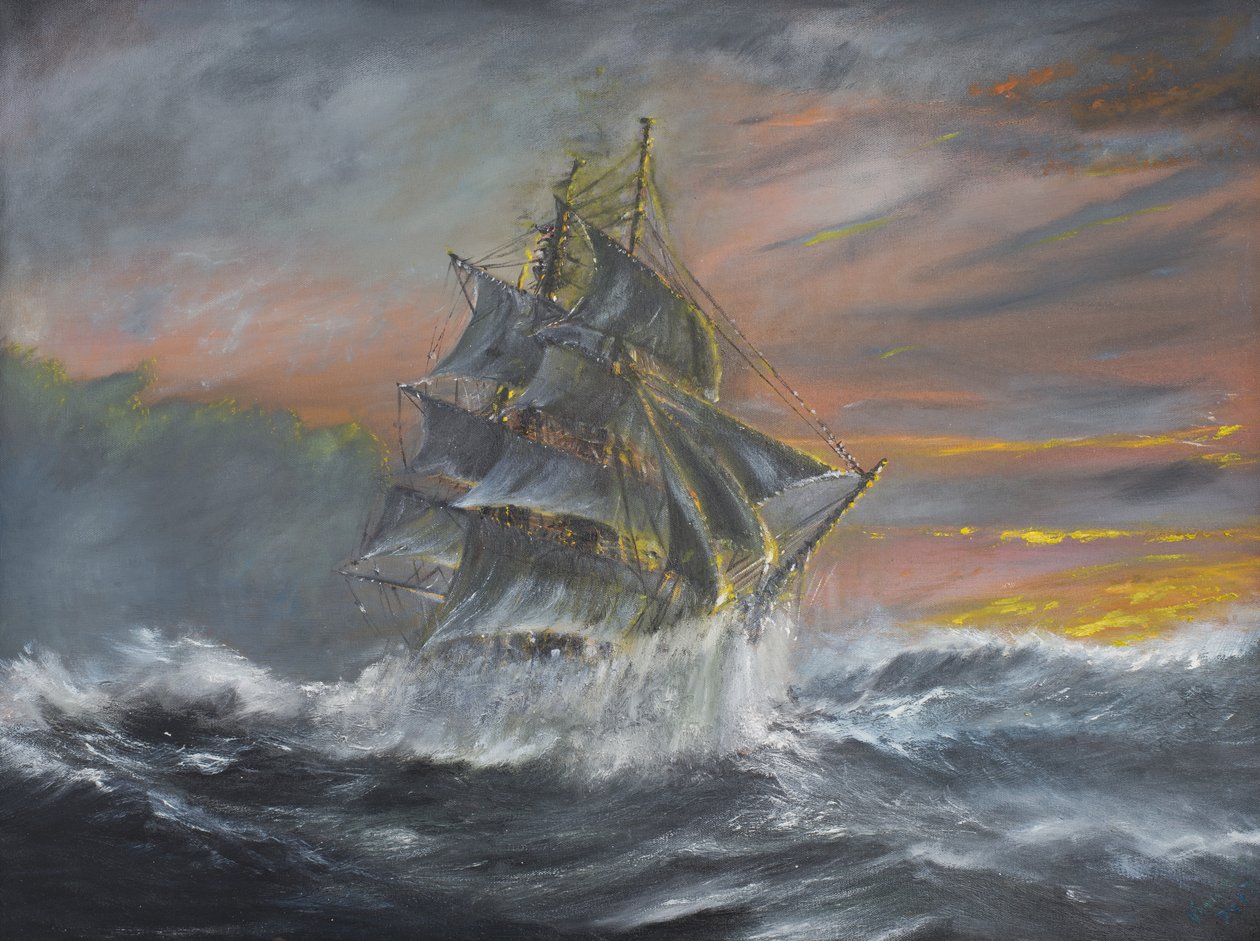 Terra Nova en feroz tormenta al amanecer 2 de diciembre de 1910, 2007 de Vincent Alexander Booth