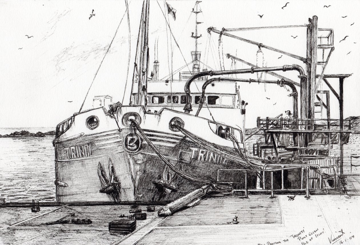 El puerto de la Trinidad Ellen Isla de Islay, 2007 de Vincent Alexander Booth