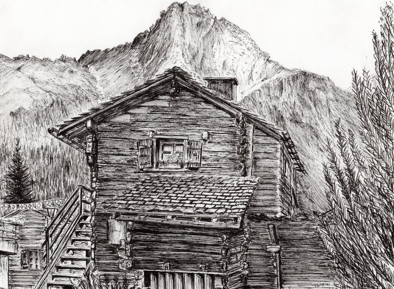 Vista desde B&B Zinal, Suiza, 2011 de Vincent Alexander Booth