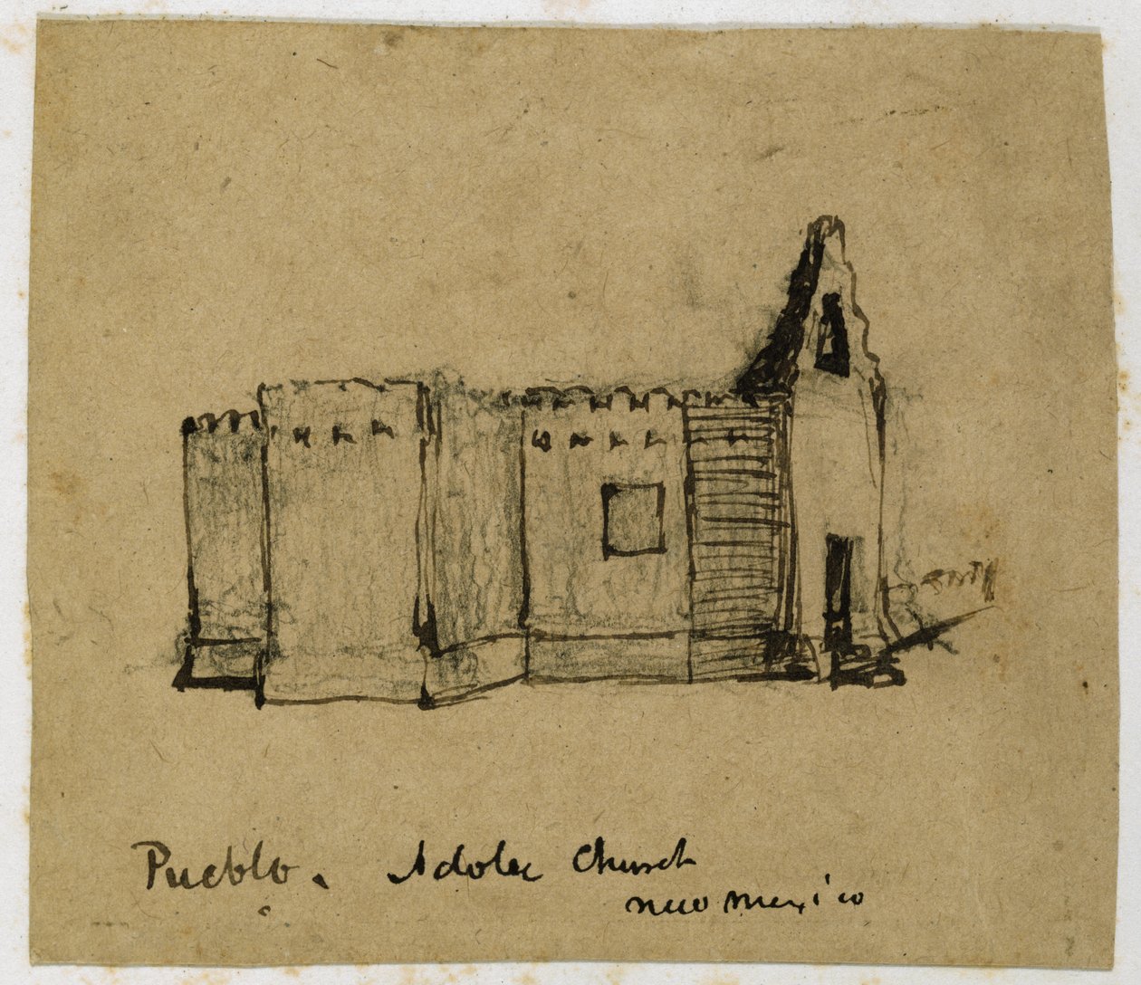 Pueblo, Iglesia de Adobe, Nuevo México de Vincent Colyer