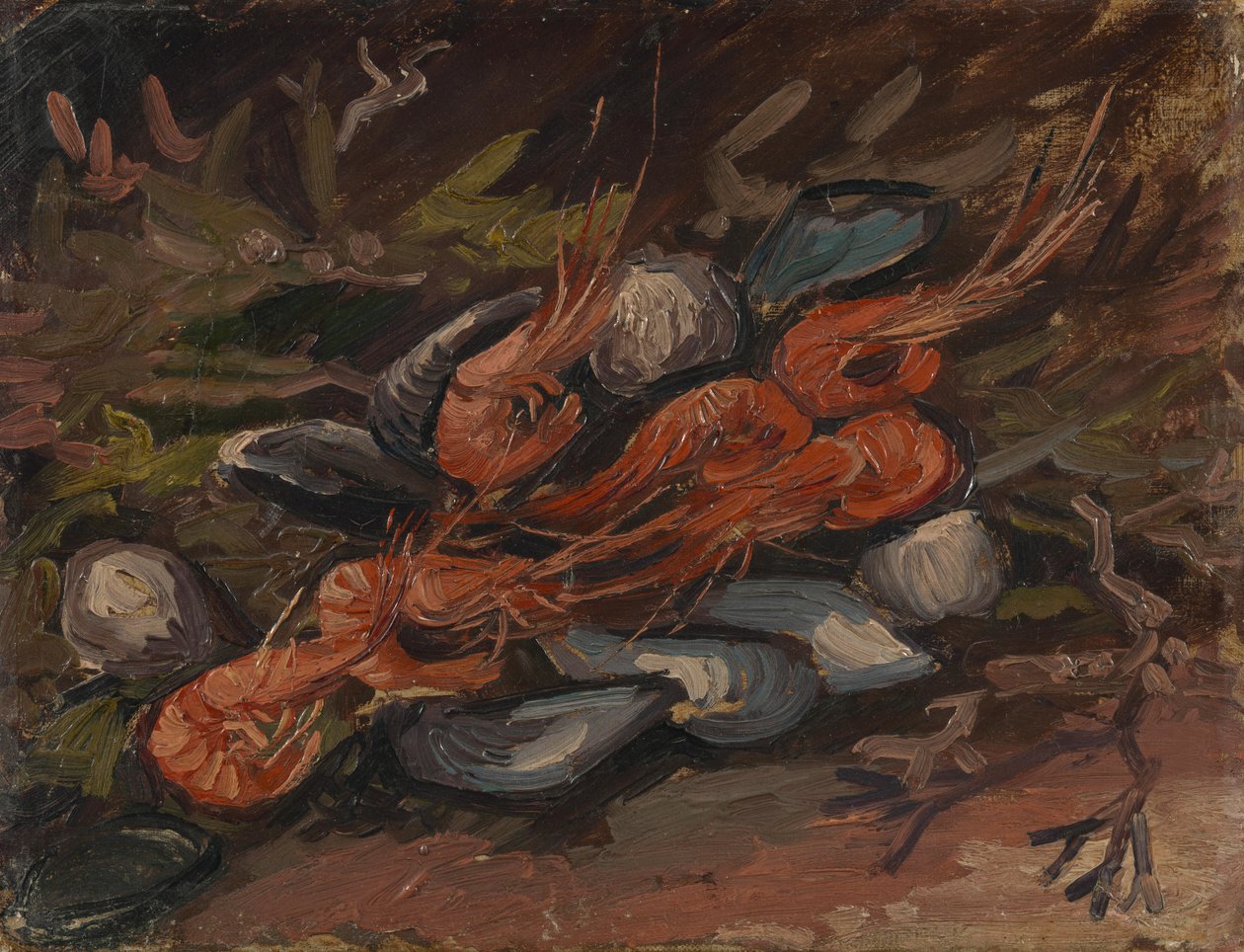 Langostinos y mejillones de Vincent van Gogh