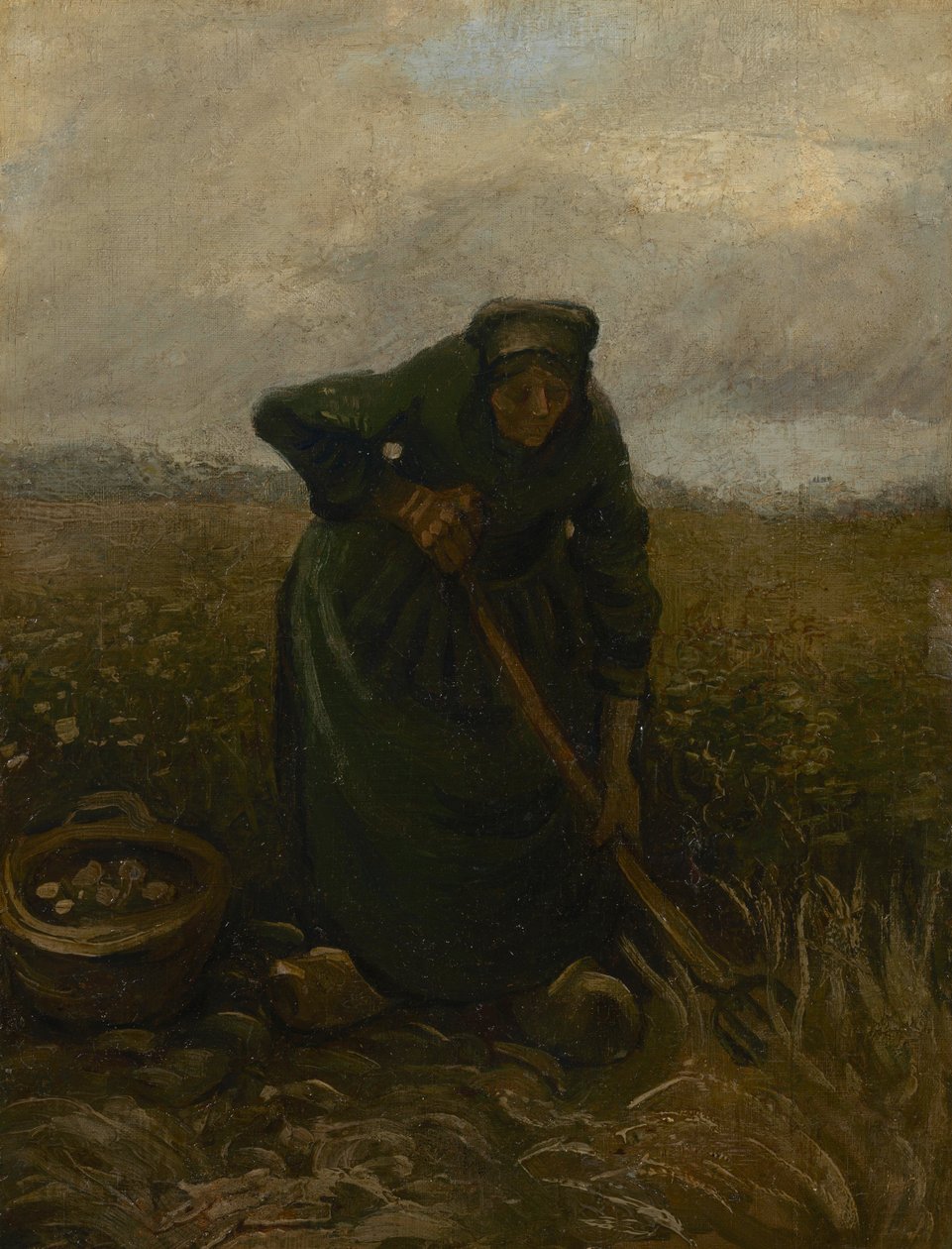 Mujer Levantando Patatas de Vincent van Gogh