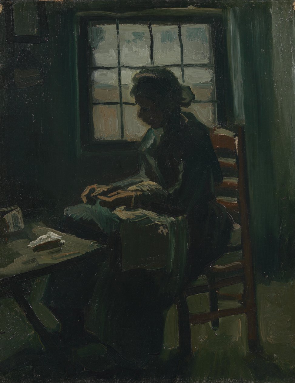 Mujer cosiendo de Vincent van Gogh