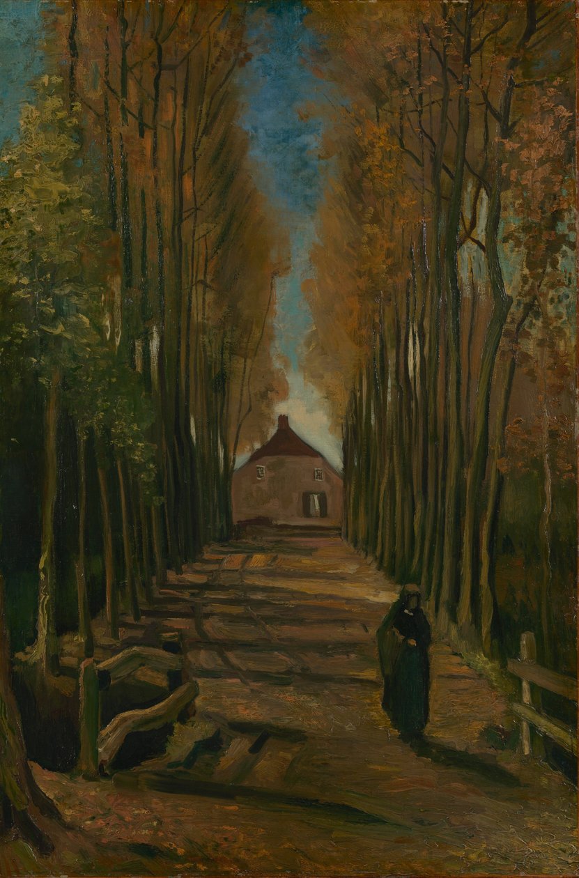 Avenida de álamos en otoño de Vincent van Gogh
