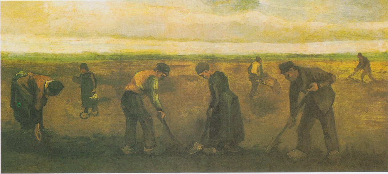 Campesinos plantando patatas de Vincent van Gogh