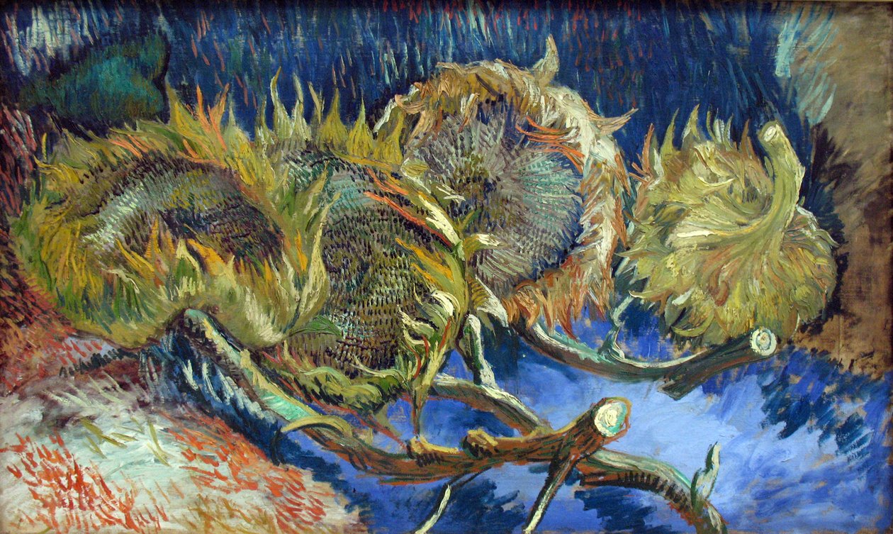 Flores en un jarrón azul de Vincent van Gogh